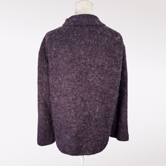 Vintage Coldwater Creek Textured Wool Blend Jacket Plum Purple Size 10 - Picture 5 of 9